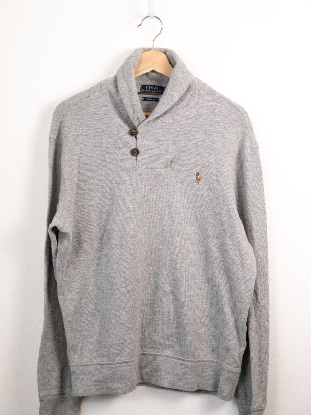 Polo Ralph Lauren Estate-Rib Shawl-Collar Pullover Sweater Sz M